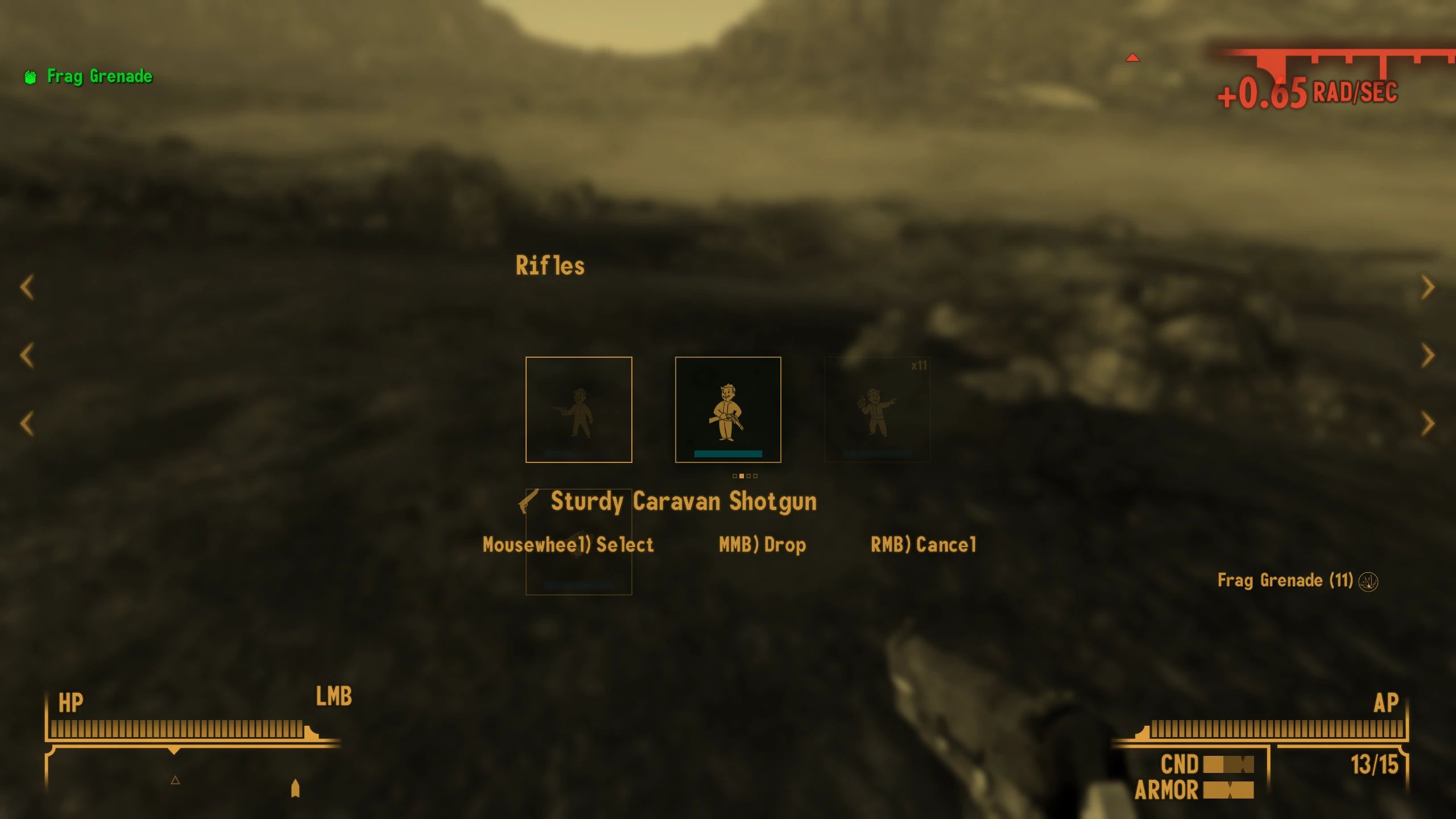 QUIP - Quick Use Inventory Panel mod for Fallout: New Vegas