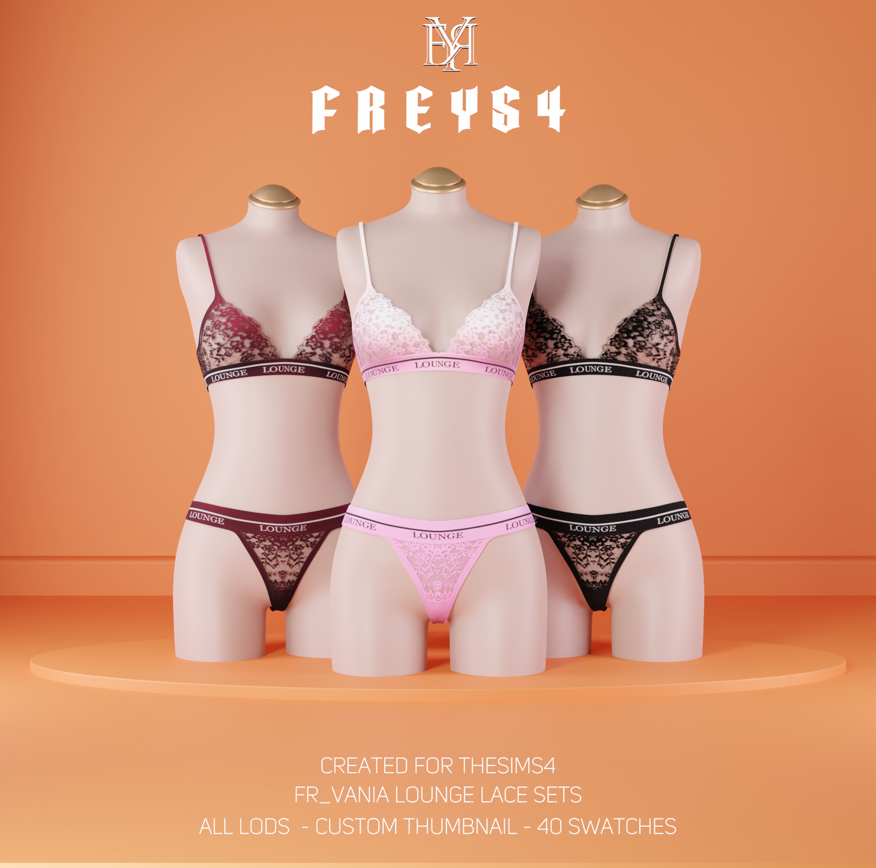 FR_Vania Lounge Lace Sets mod for The Sims 4 