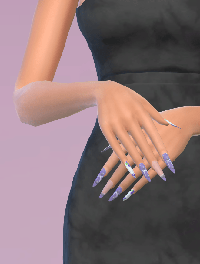 Kawaii nails set 04 mod for The Sims 4 