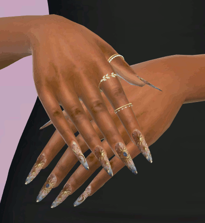 Abstract nails set 60 mod for The Sims 4 