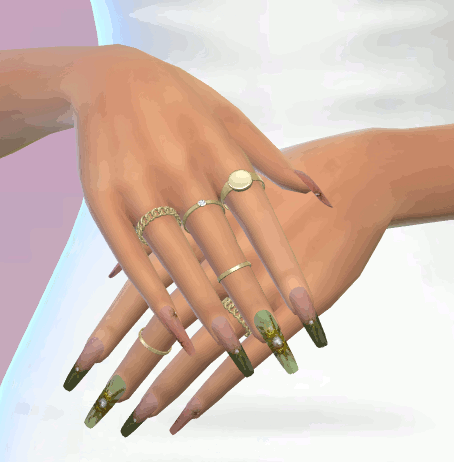Abstract nails set 59 mod for The Sims 4 