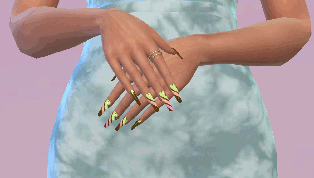 Abstract nails set 07 mod for The Sims 4 