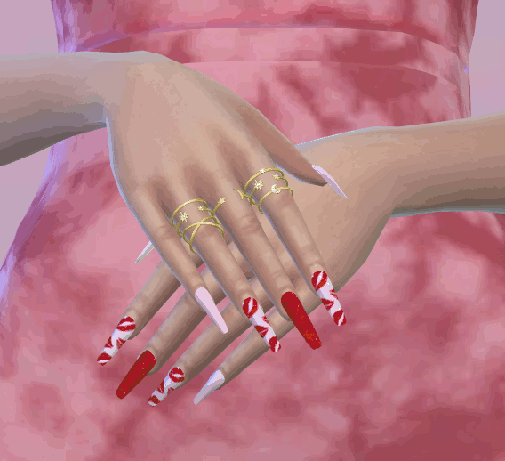 Glitter nails set 09 mod for The Sims 4 