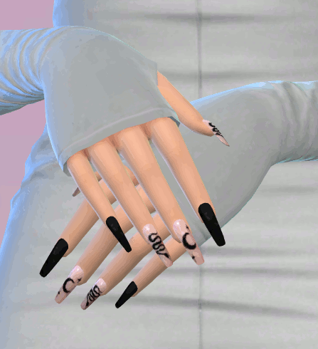 Goth nails set 54 mod for The Sims 4 
