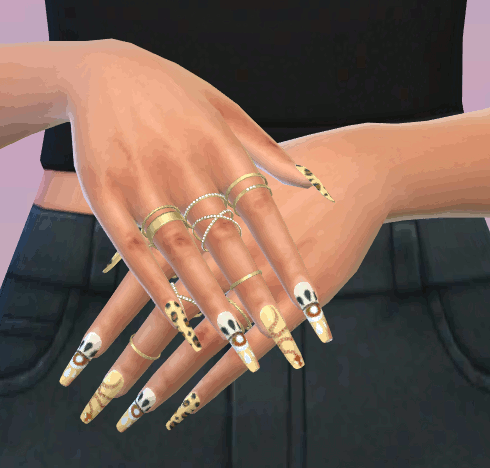 Abstract nails set 12 mod for The Sims 4 