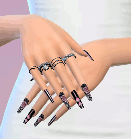 Goth nails set 84 mod for The Sims 4 