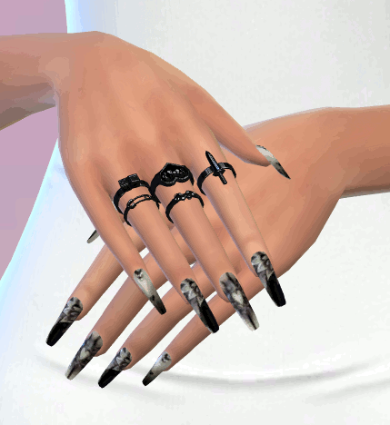 Goth nails set 53 mod for The Sims 4 