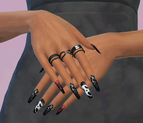 Halloween nails set 10 mod for The Sims 4 