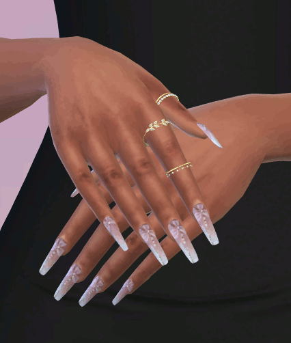 French nails set 81 mod for The Sims 4 