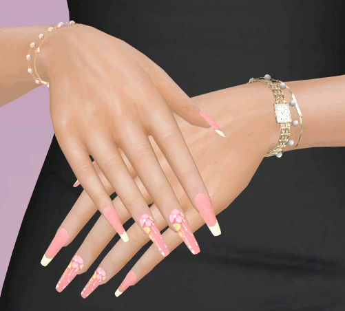 Spring nails set 30 mod for The Sims 4 
