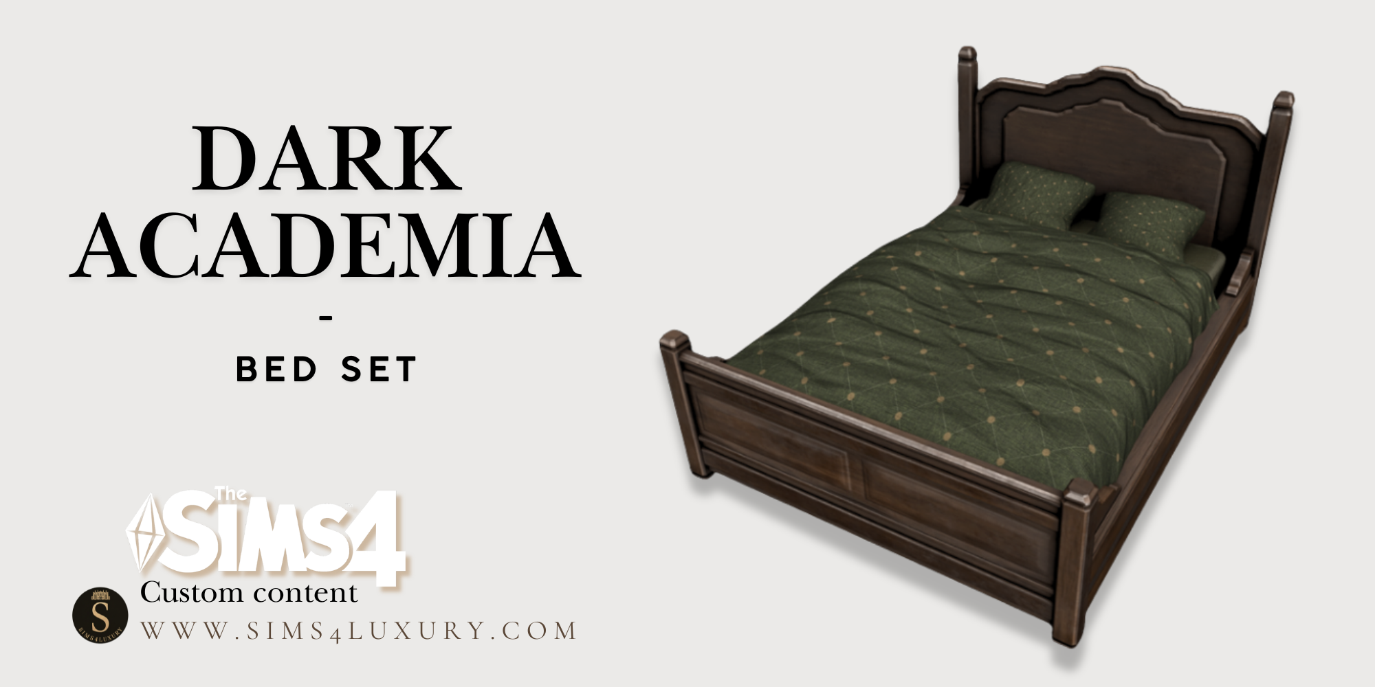 Sims4Luxury - Dark Academia - Bed set mod for The Sims 4 