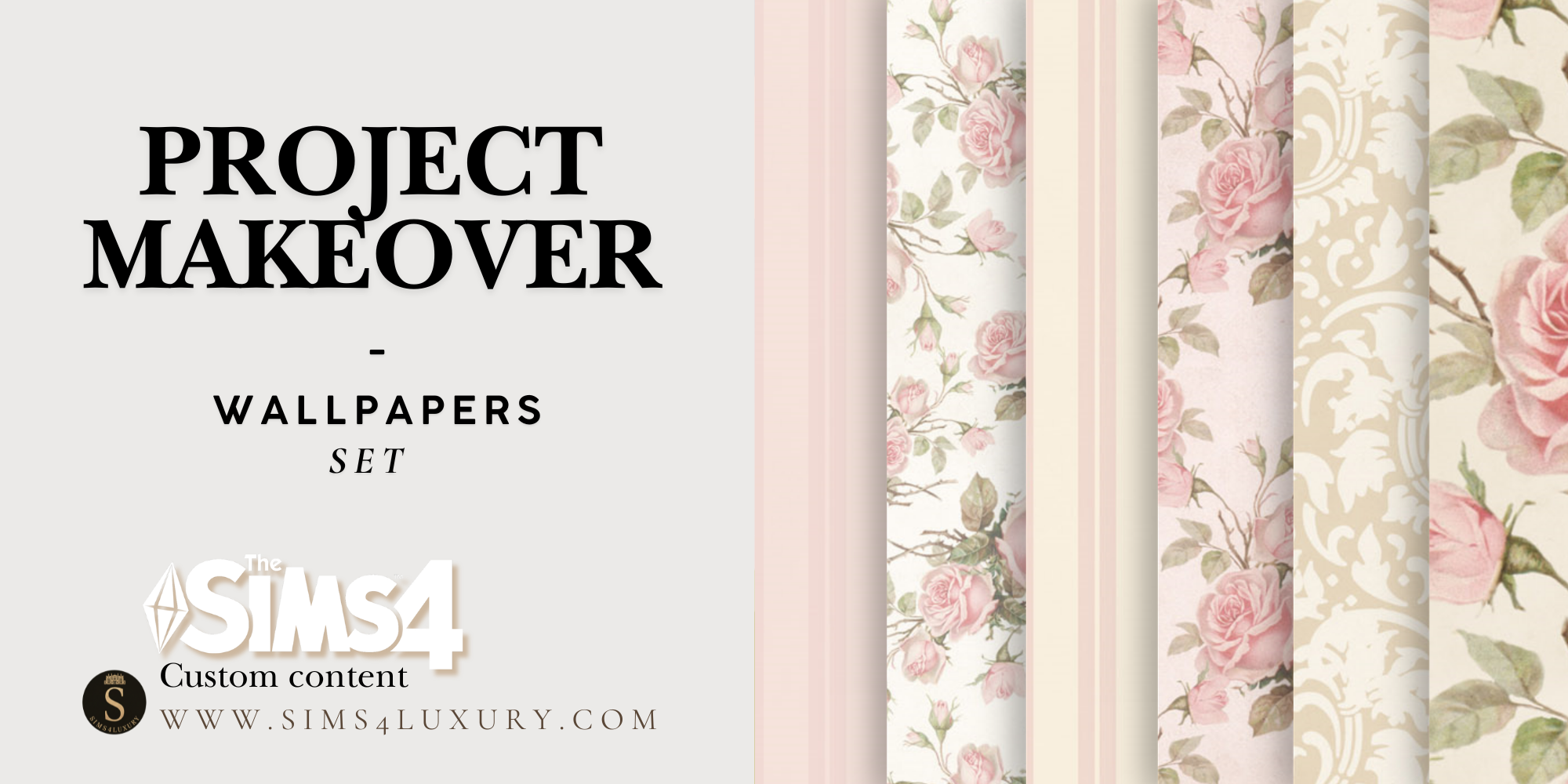 Sims4Luxury - Project Makeover - Wallpapers set mod for The Sims 4 