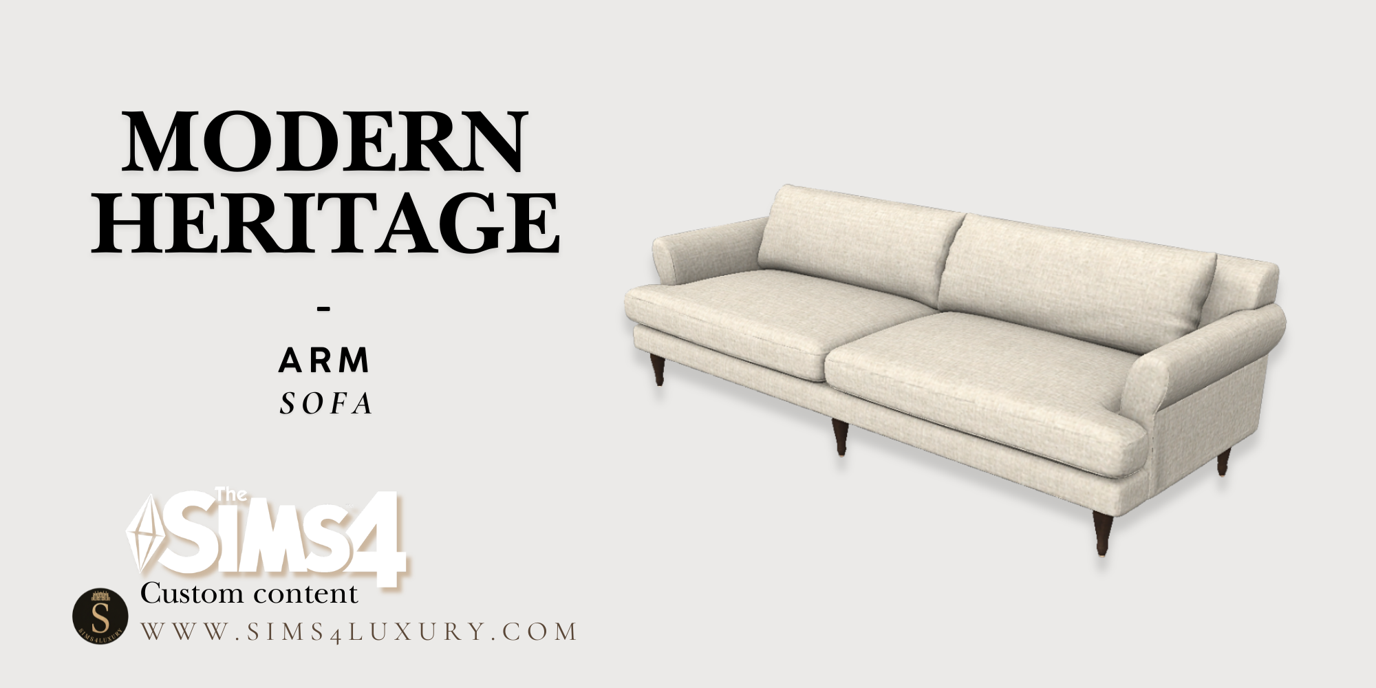 Sims4Luxury - Modern Heritage - Arm Sofa mod for The Sims 4 