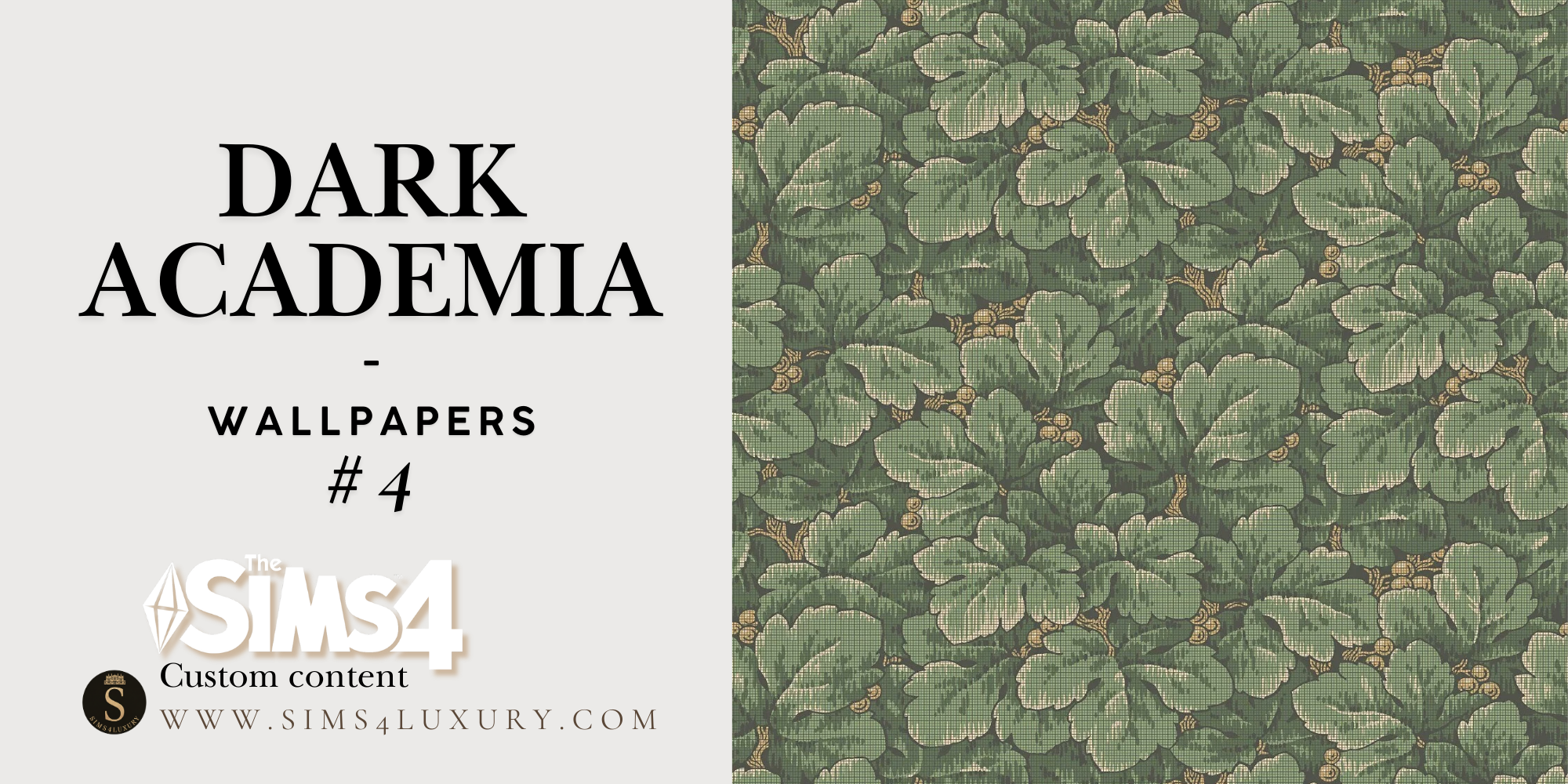 Sims4Luxury - Dark Academia - Wallpapers - 4 mod for The Sims 4 