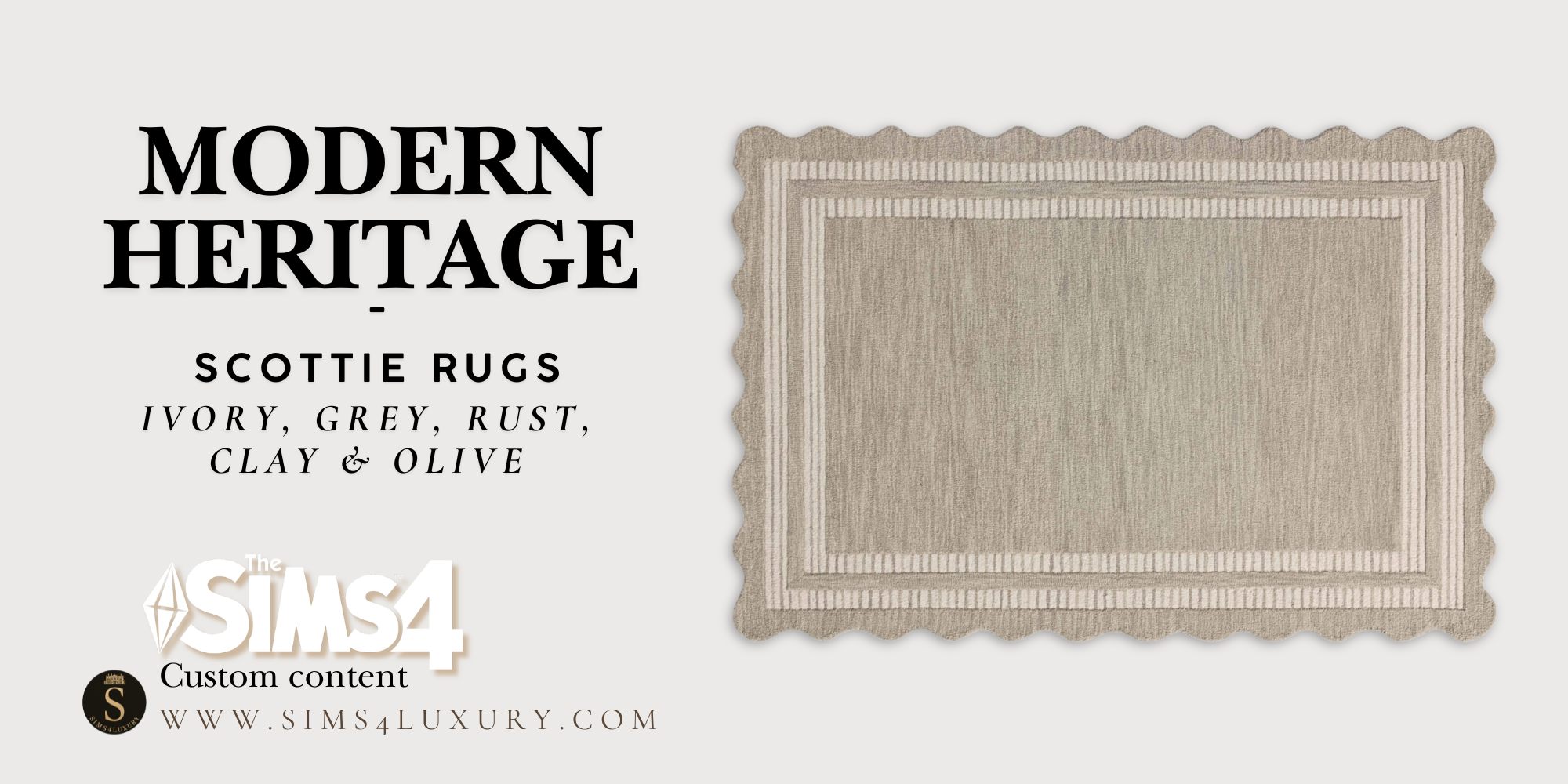 Sims4Luxury - Modern Heritage - Scottie rugs x5 mod for The Sims 4 
