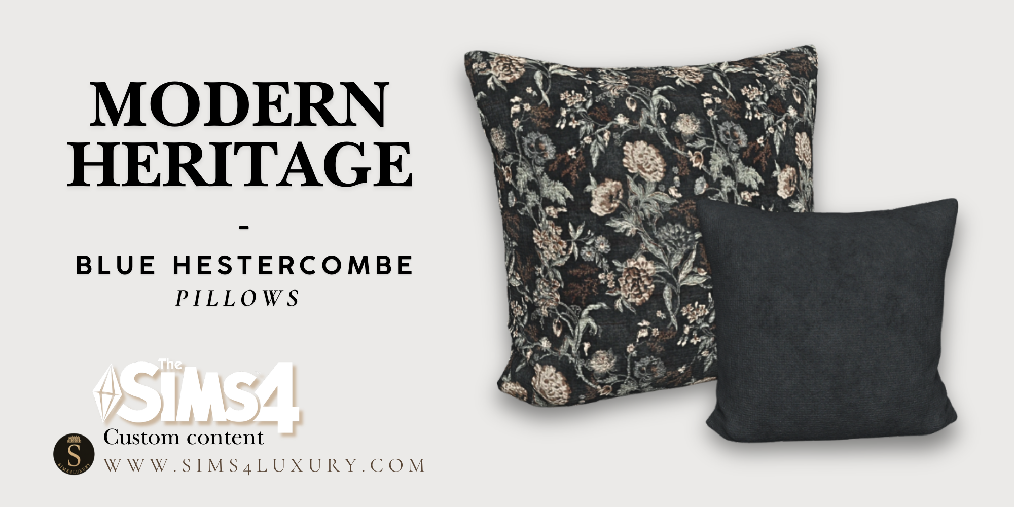 Sims4Luxury - Modern Heritage - Blue Hestercombe - Pillows mod for The Sims 4 