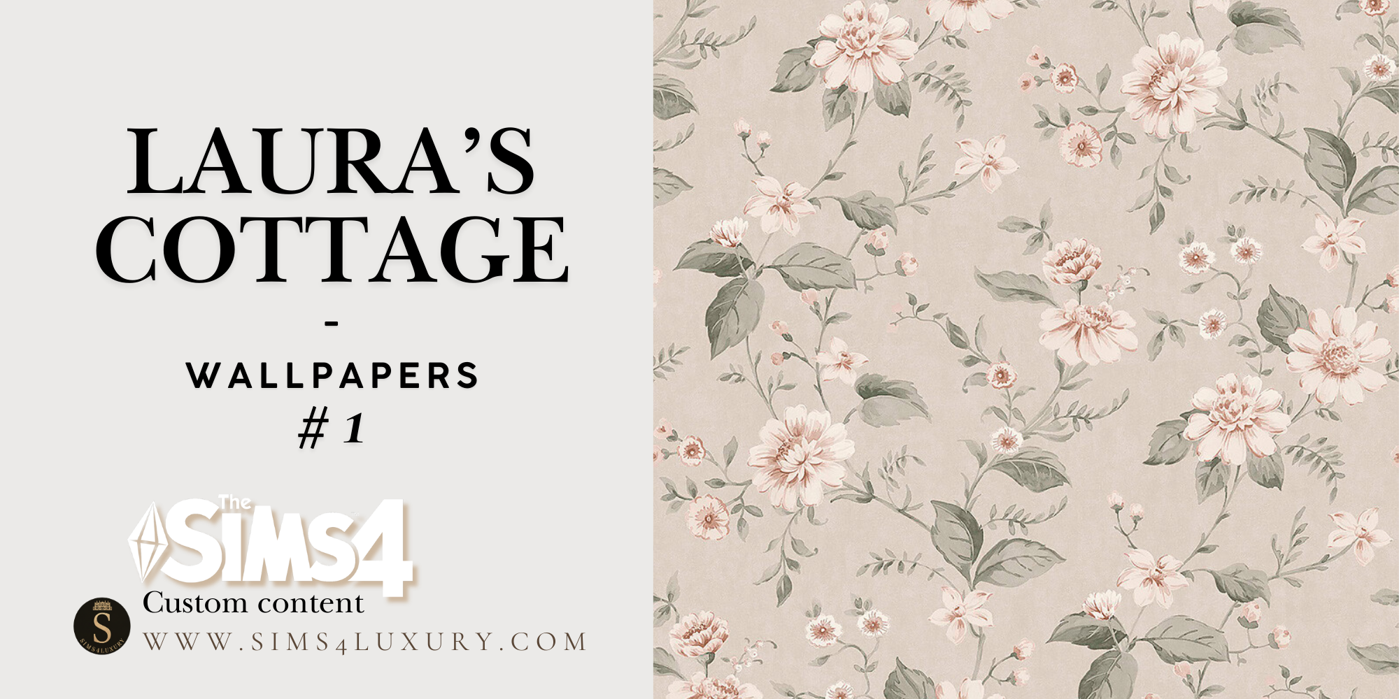 Sims4Luxury - Laura's Cottage - Wallpapers - 1 mod for The Sims 4 