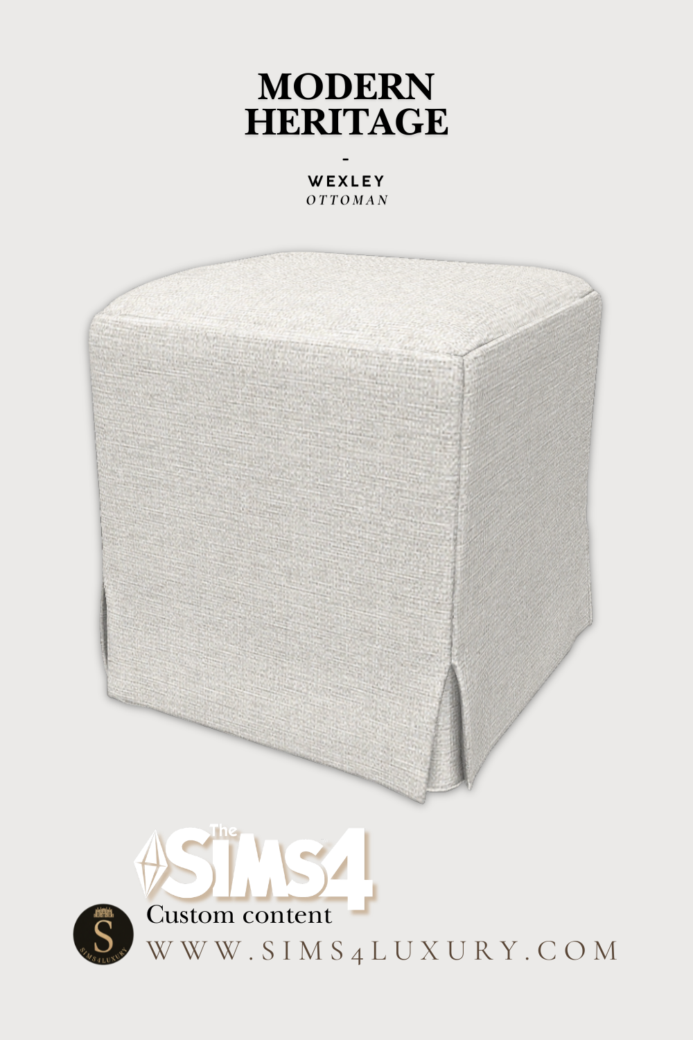 Sims4Luxury - Modern Heritage - Wexley - Ottoman mod for The Sims 4 