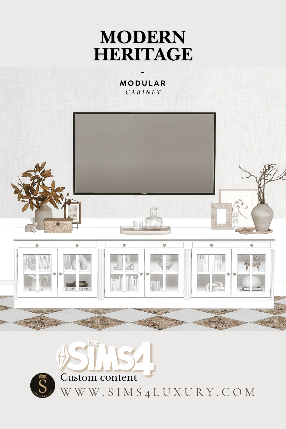 Sims4Luxury - Modern Heritage - Modular Cabinet mod for The Sims 4 