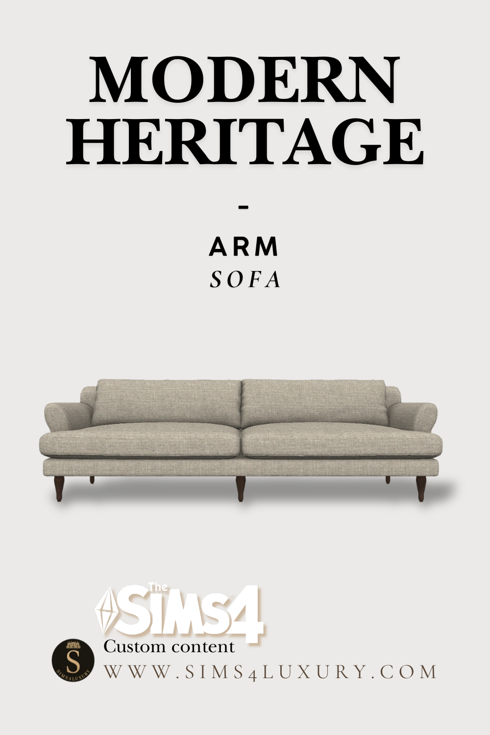 Sims4Luxury - Modern Heritage - Arm Sofa mod for The Sims 4 