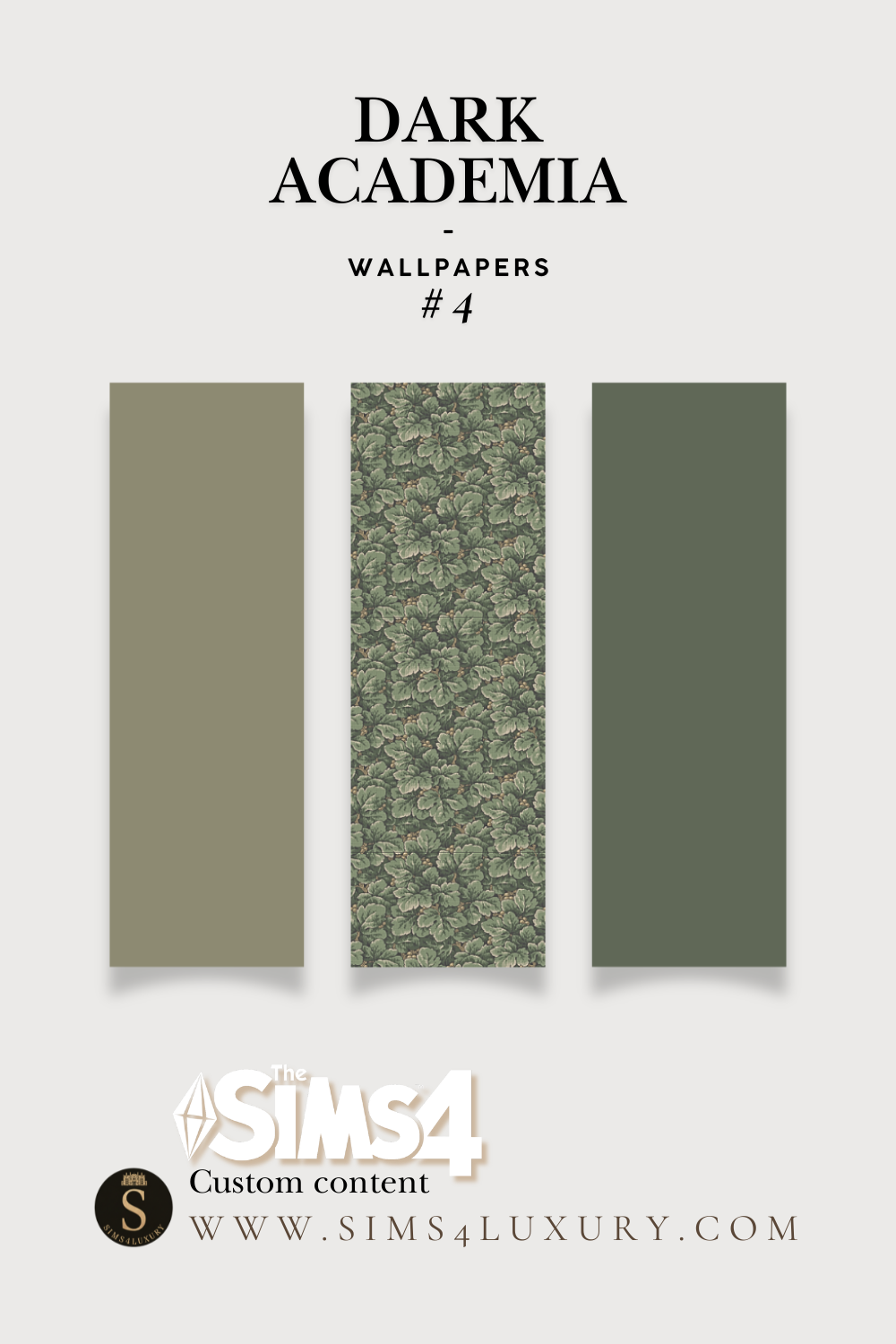 Sims4Luxury - Dark Academia - Wallpapers - 4 mod for The Sims 4 