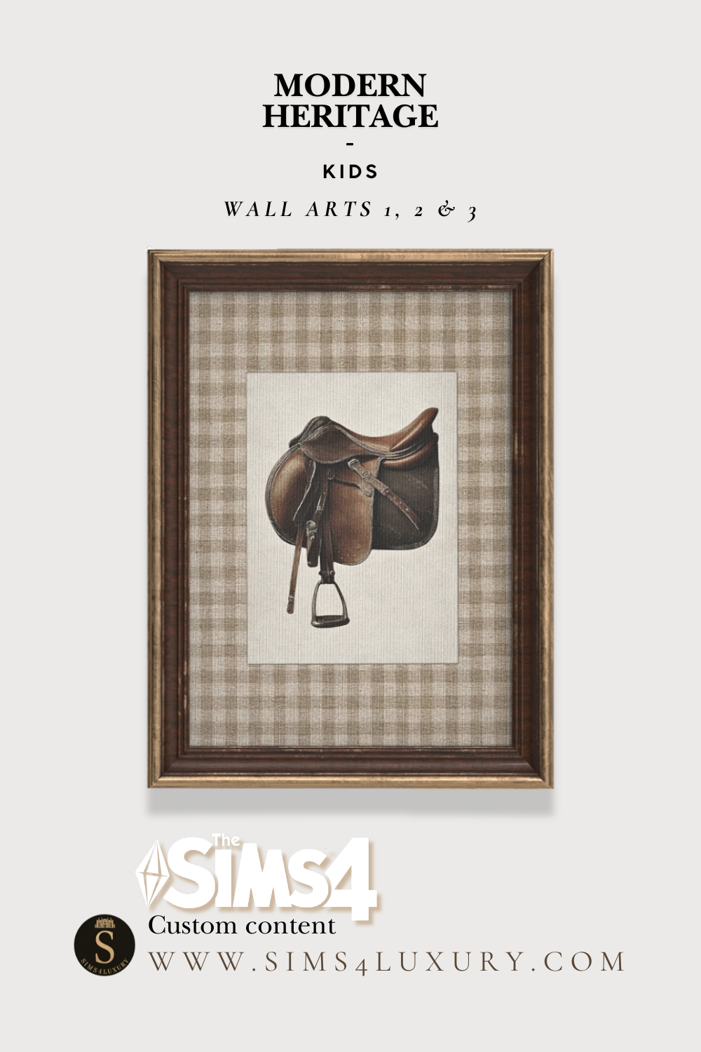 Sims4Luxury - Modern Heritage - Kids Wall Arts 1, 2 & 3 mod for The Sims 4 