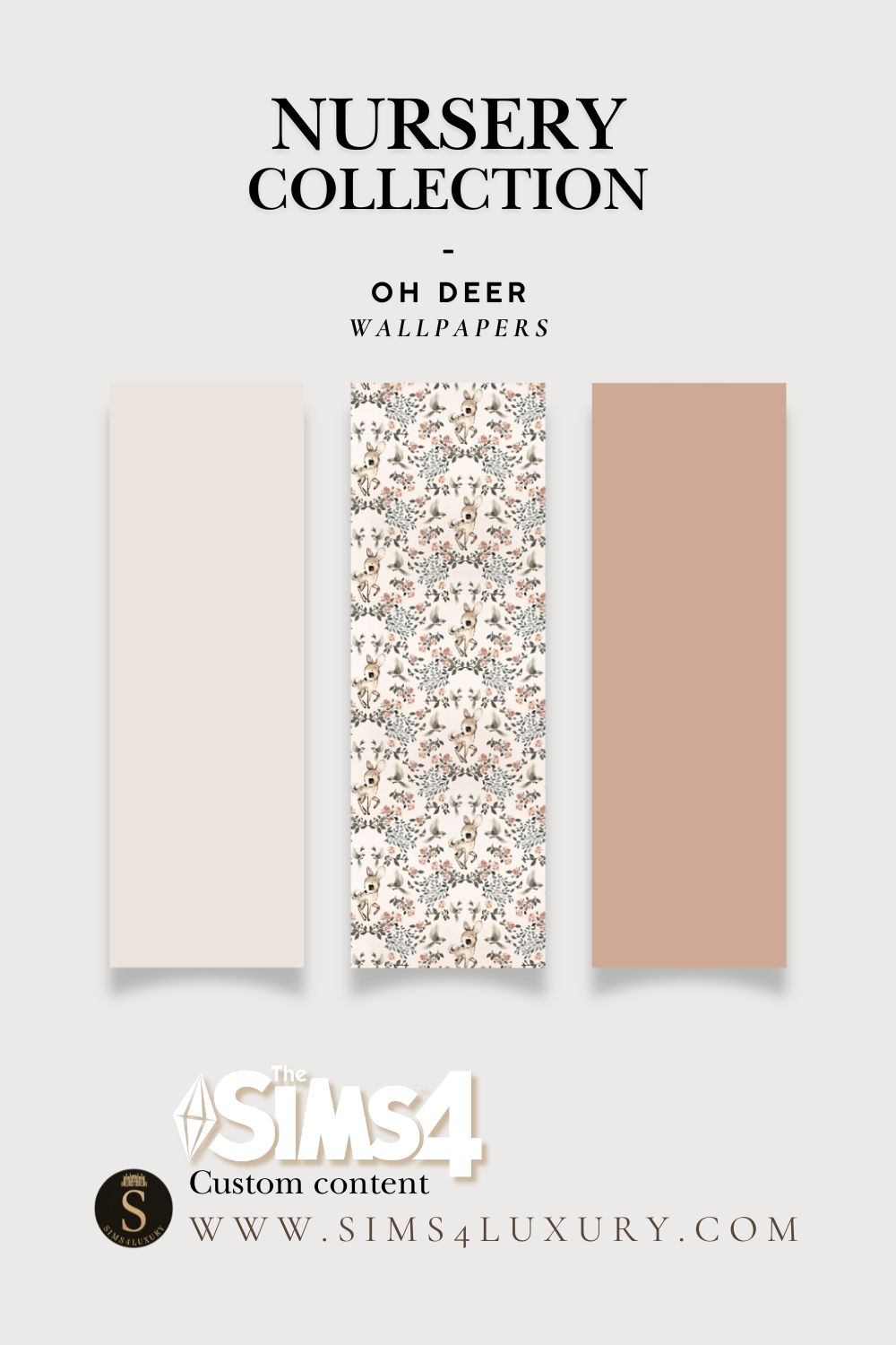 Sims4Luxury - Nursery - Oh Deer - Wallpapers mod for The Sims 4 