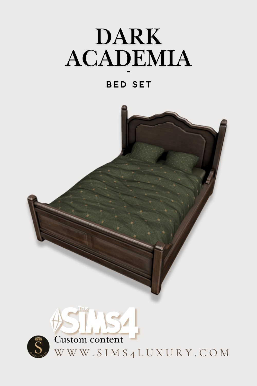 Sims4Luxury - Dark Academia - Bed set mod for The Sims 4 