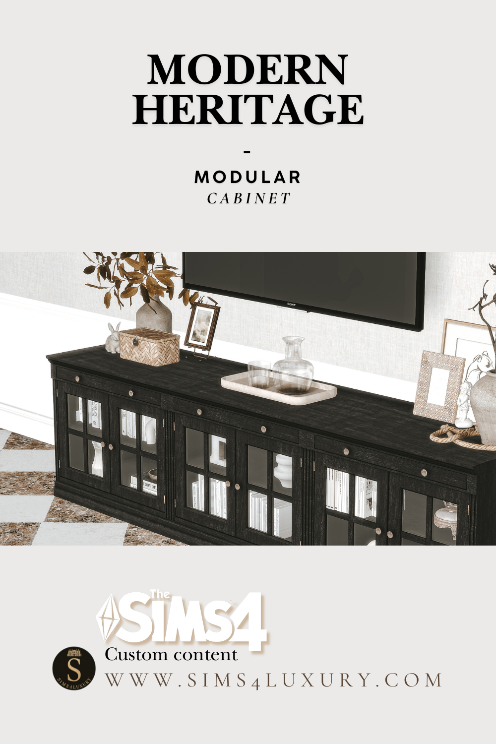 Sims4Luxury - Modern Heritage - Modular Cabinet mod for The Sims 4 