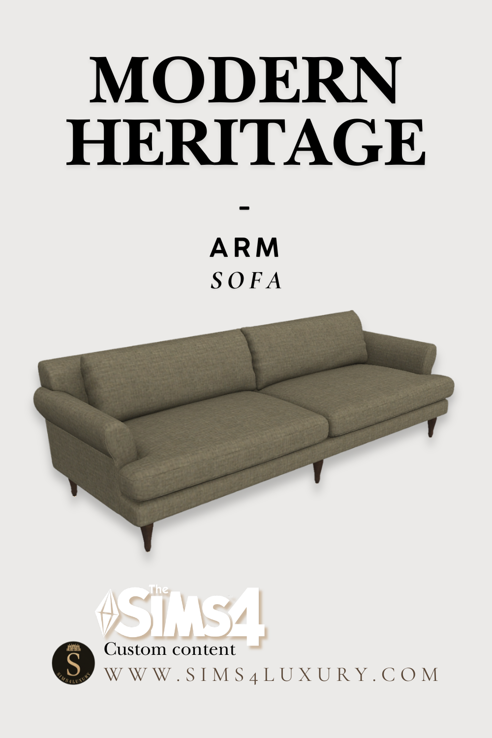 Sims4Luxury - Modern Heritage - Arm Sofa mod for The Sims 4 