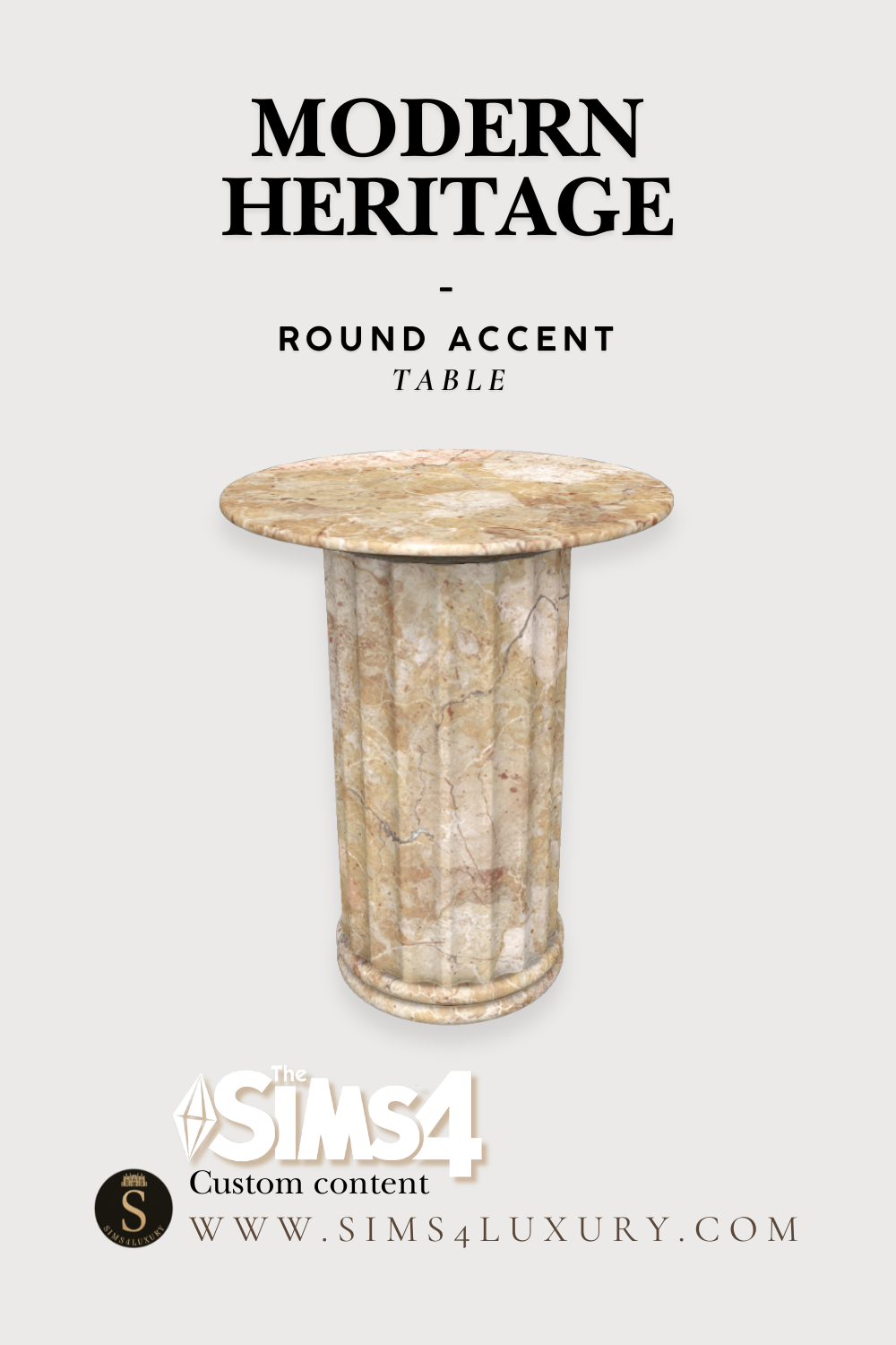 Sims4Luxury - Modern Heritage - Round Accent Table mod for The Sims 4 