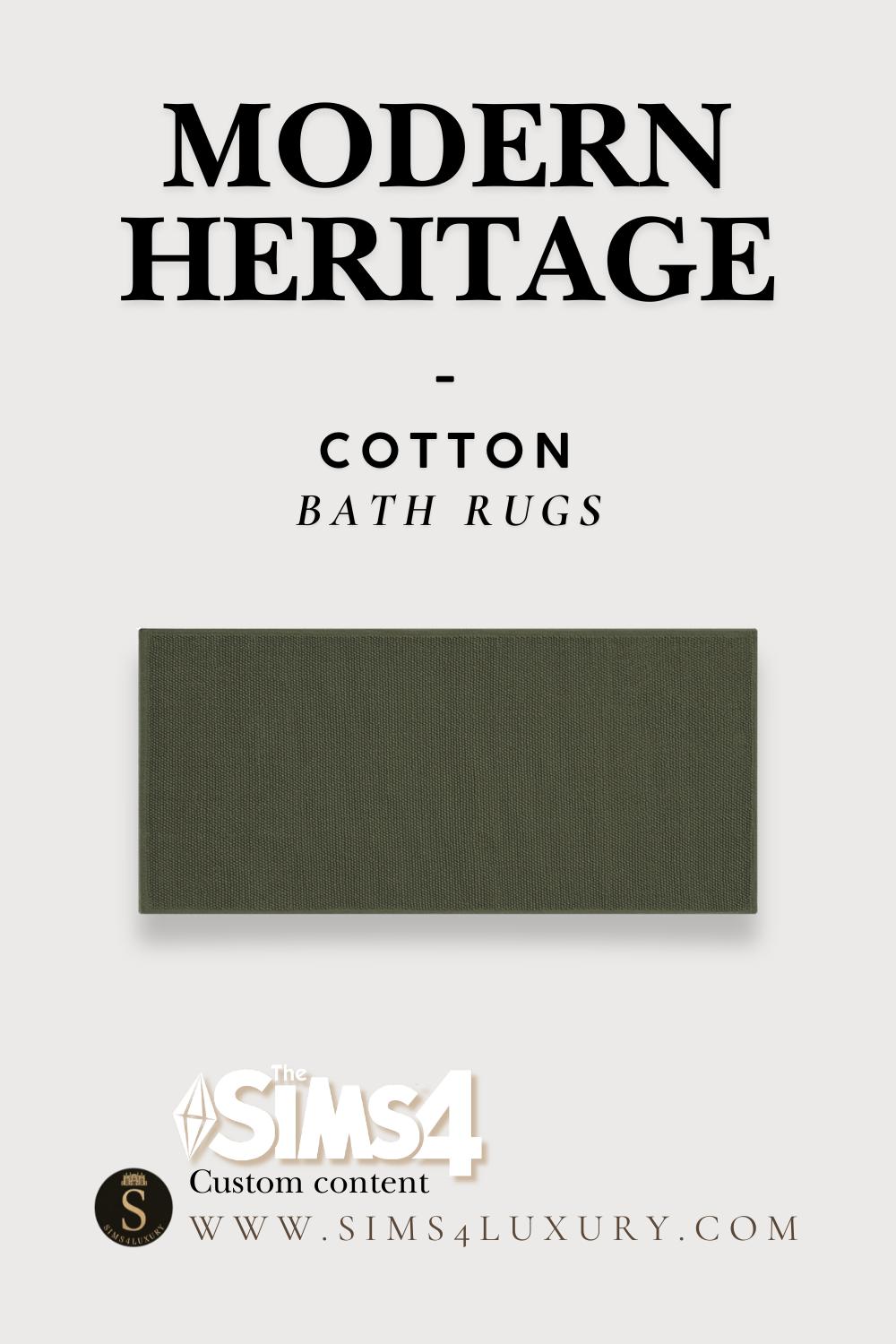 Sims4Luxury - Modern Heritage - Cotton - Bath rugs mod for The Sims 4 