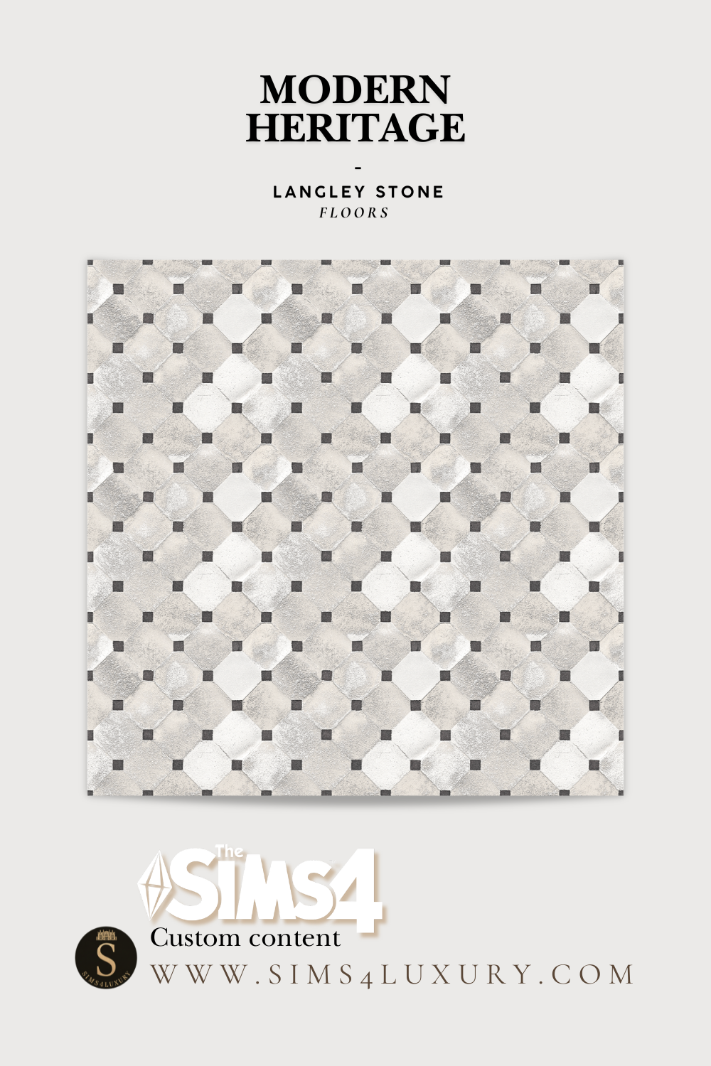 Sims4Luxury - Modern Heritage - Langley Stone - Floors mod for The Sims 4 
