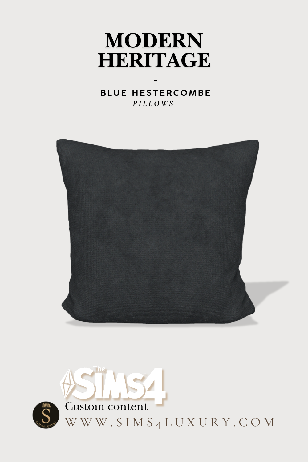 Sims4Luxury - Modern Heritage - Blue Hestercombe - Pillows mod for The Sims 4 