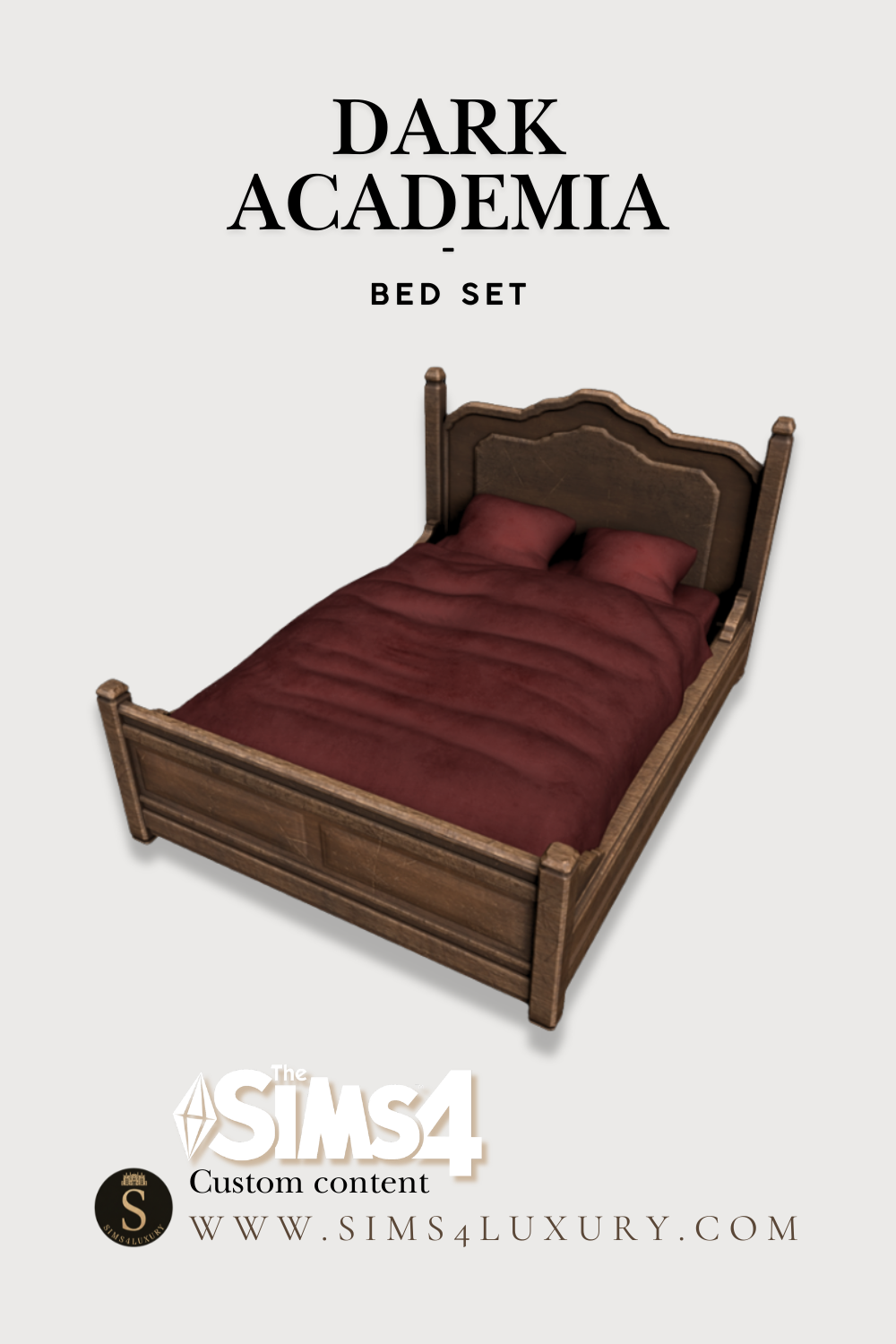 Sims4Luxury - Dark Academia - Bed set mod for The Sims 4 