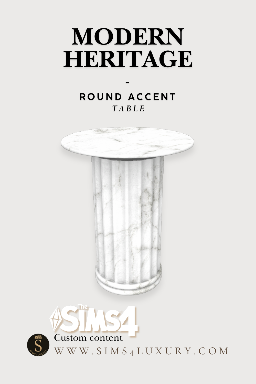 Sims4Luxury - Modern Heritage - Round Accent Table mod for The Sims 4 