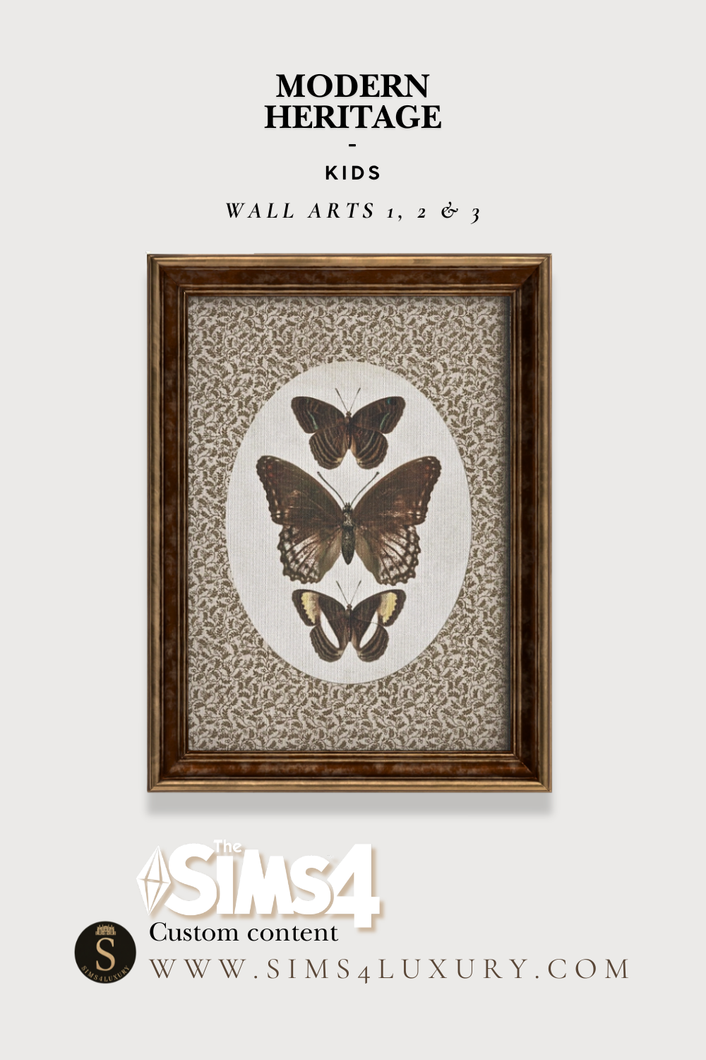 Sims4Luxury - Modern Heritage - Kids Wall Arts 1, 2 & 3 mod for The Sims 4 