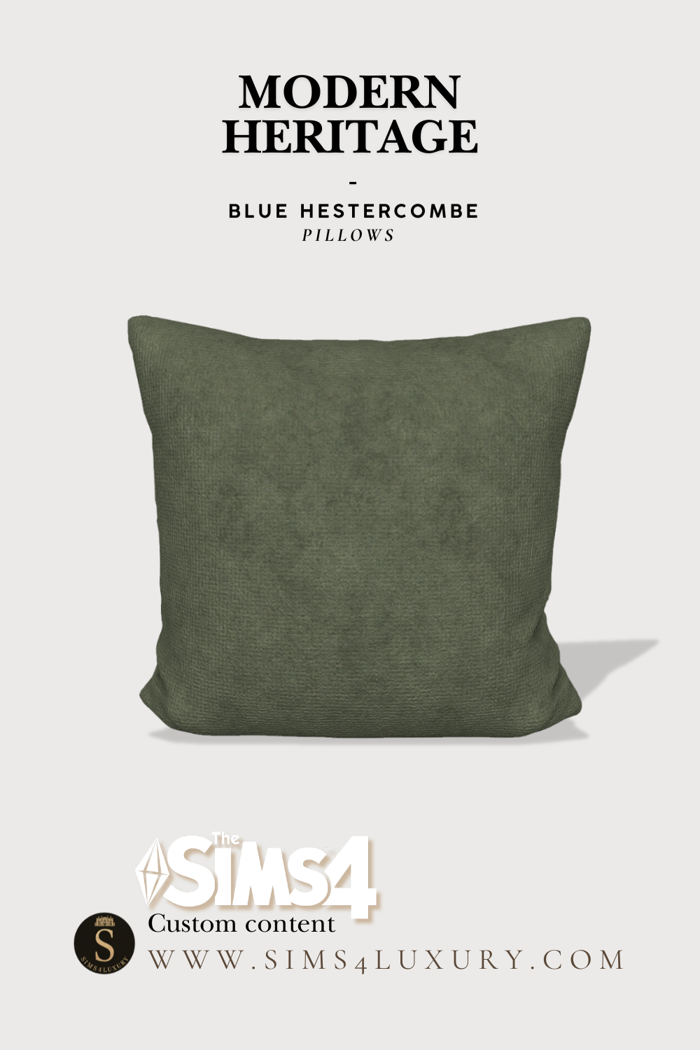 Sims4Luxury - Modern Heritage - Blue Hestercombe - Pillows mod for The Sims 4 