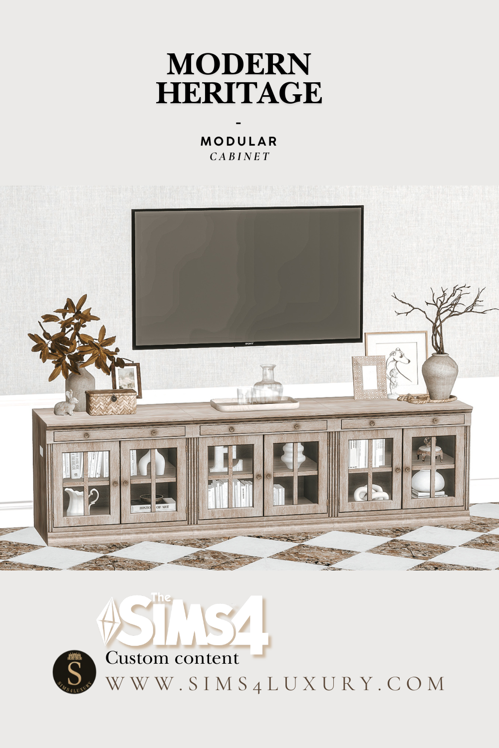 Sims4Luxury - Modern Heritage - Modular Cabinet mod for The Sims 4 