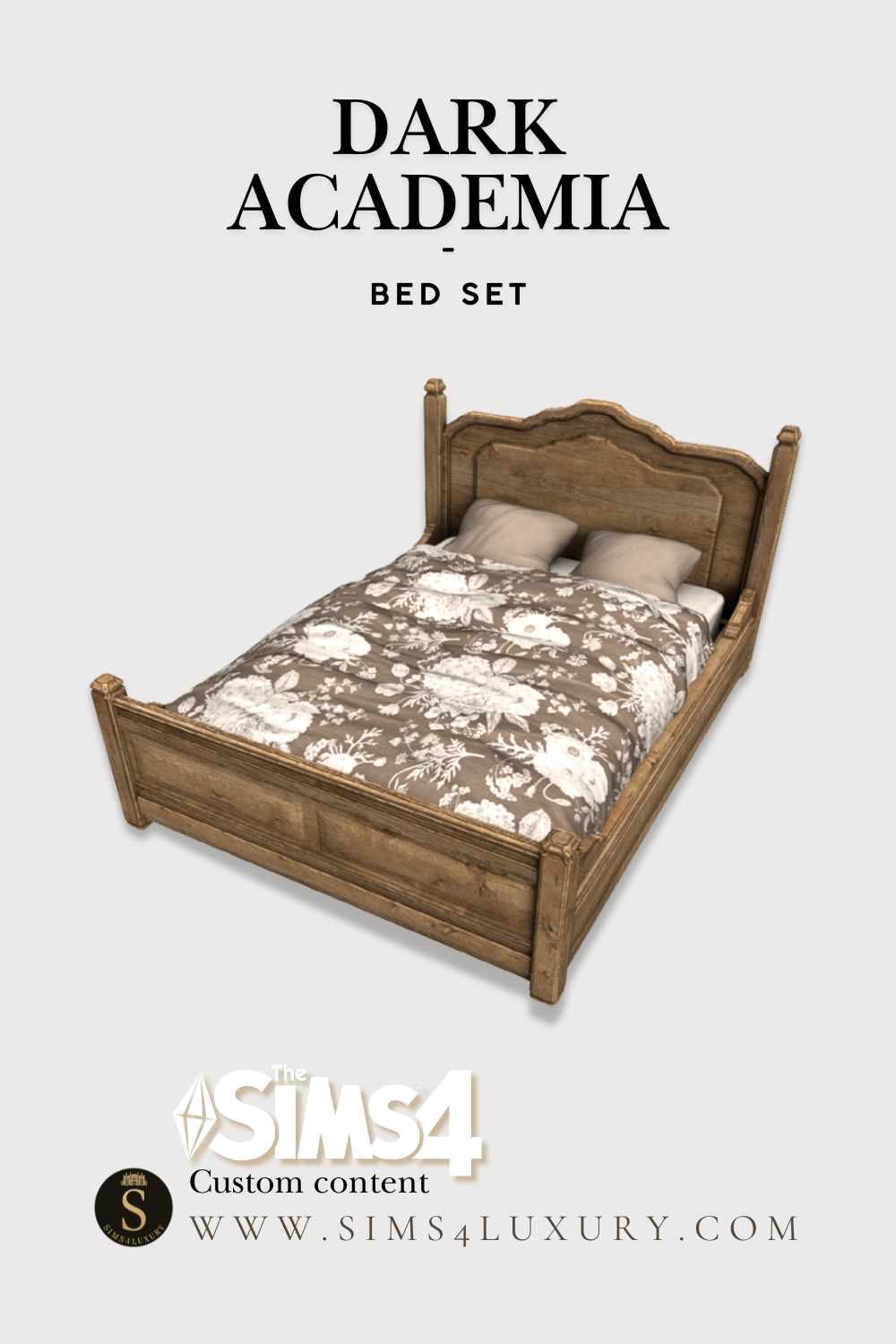 Sims4Luxury - Dark Academia - Bed set mod for The Sims 4 