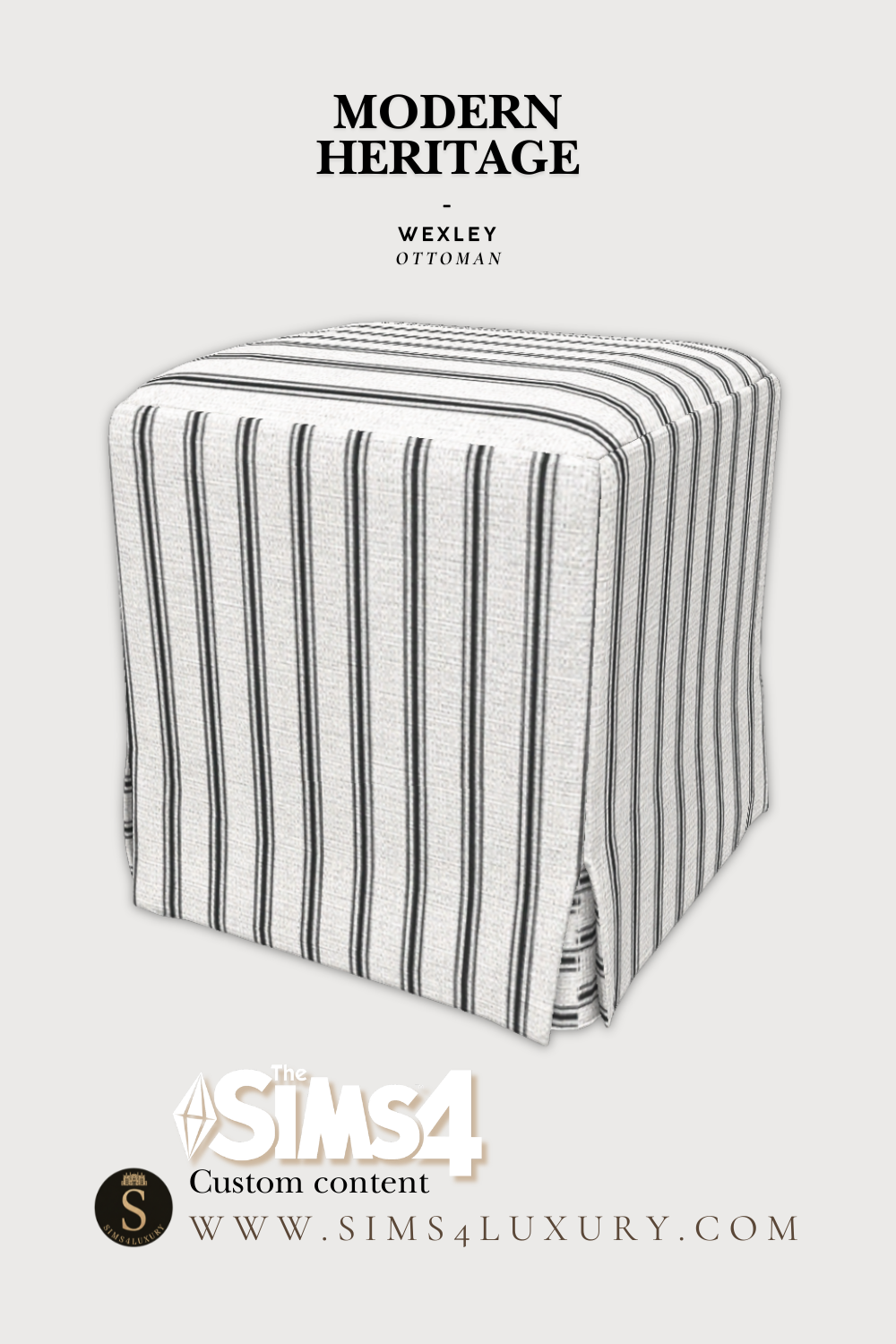 Sims4Luxury - Modern Heritage - Wexley - Ottoman mod for The Sims 4 