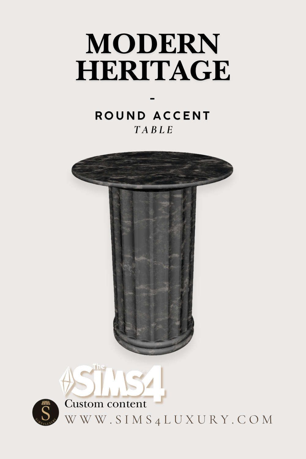 Sims4Luxury - Modern Heritage - Round Accent Table mod for The Sims 4 