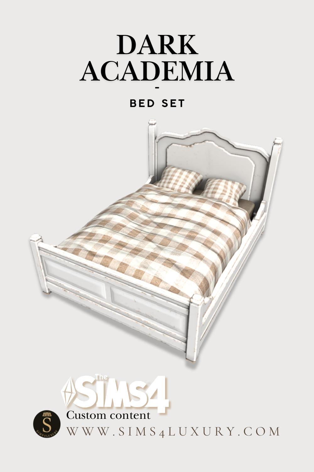 Sims4Luxury - Dark Academia - Bed set mod for The Sims 4 