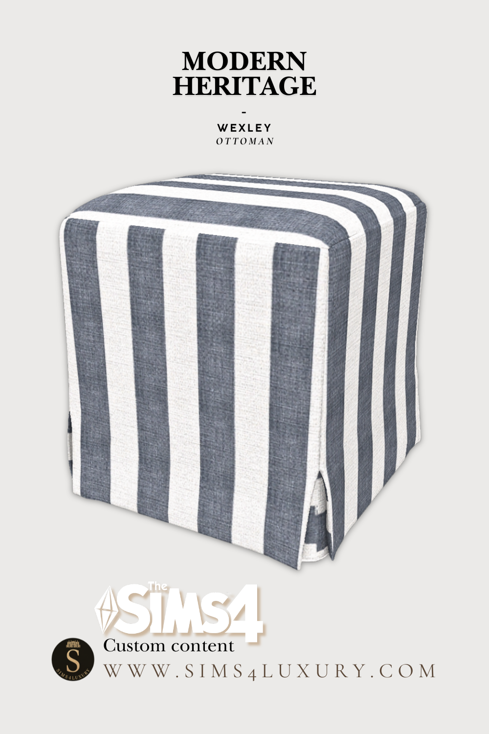 Sims4Luxury - Modern Heritage - Wexley - Ottoman mod for The Sims 4 