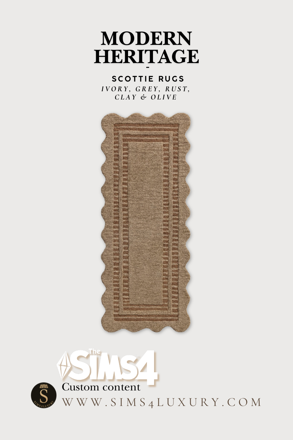 Sims4Luxury - Modern Heritage - Scottie rugs x5 mod for The Sims 4 