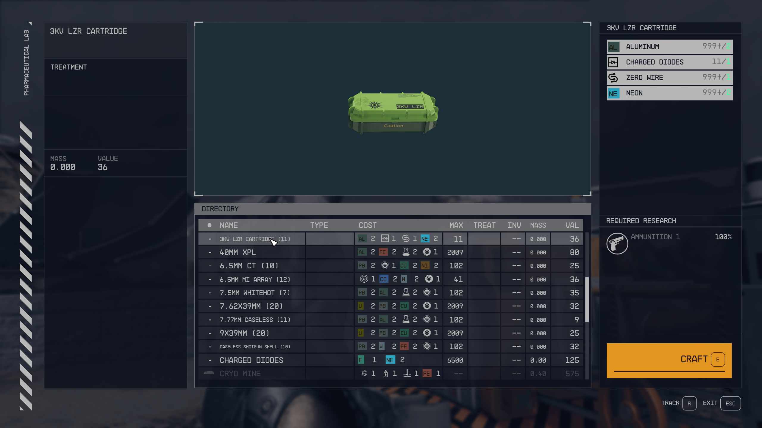 Automated Ammo Grenades and Mine Crafting mod for Starfield