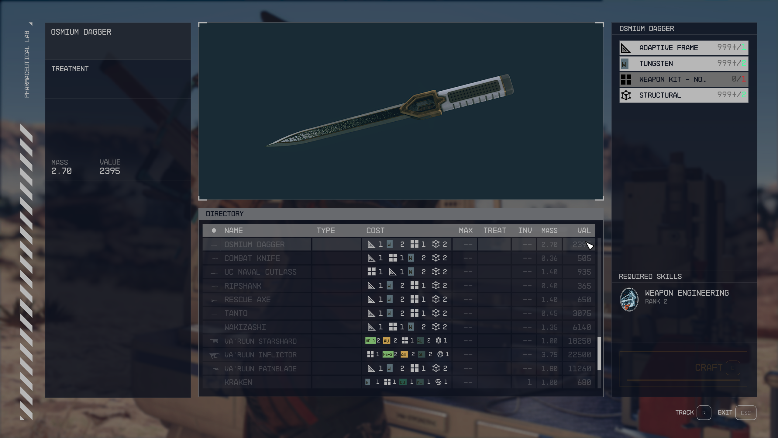 Weapon Crafting mod for Starfield