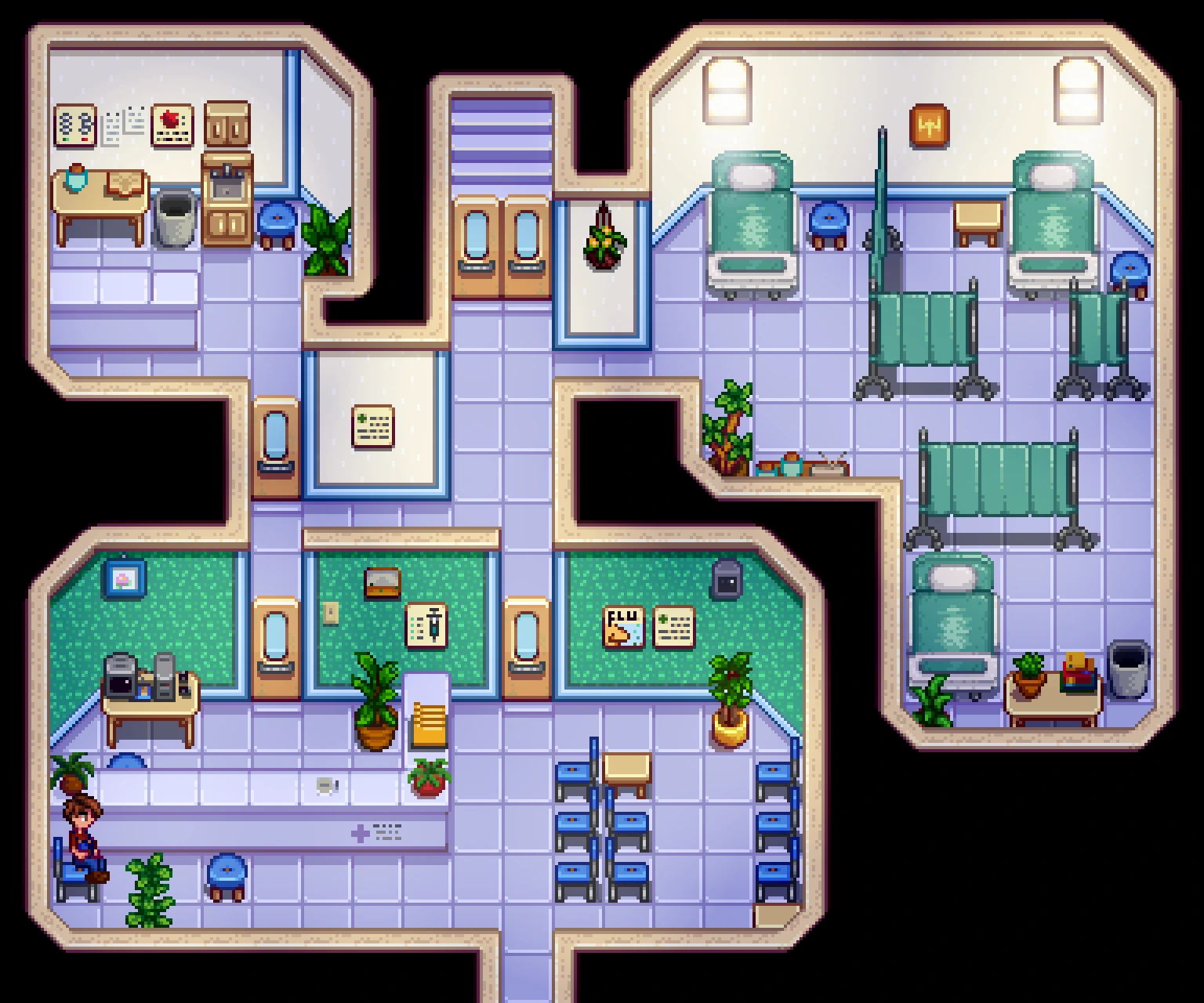 Better Clinic Beds mod for Stardew Valley