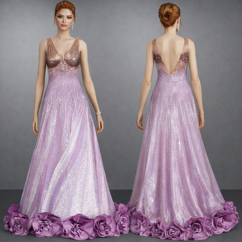 Multi Colored Sequin Gown mod for The Sims 4 