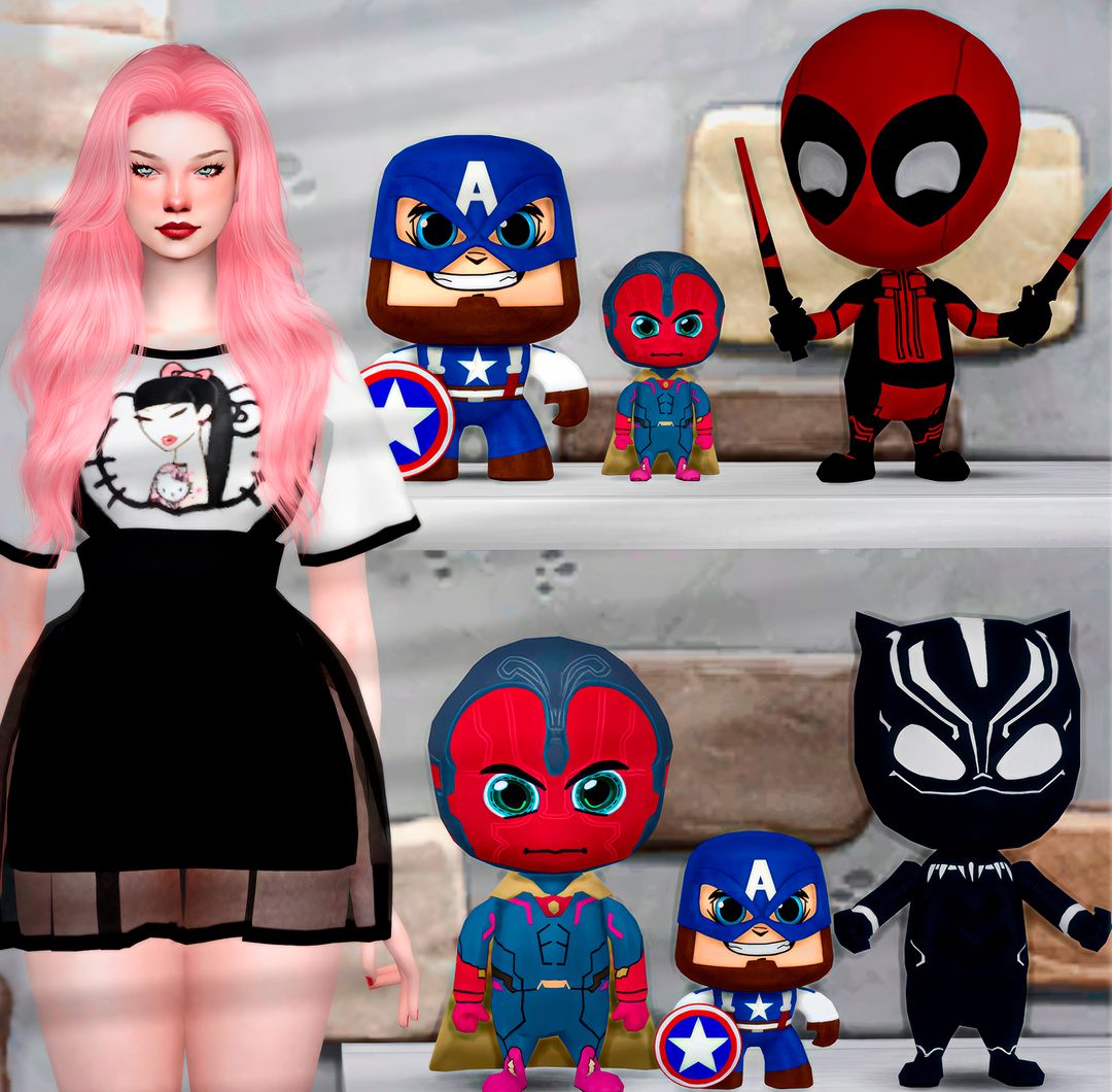 super heroes Funko mod for The Sims 4 